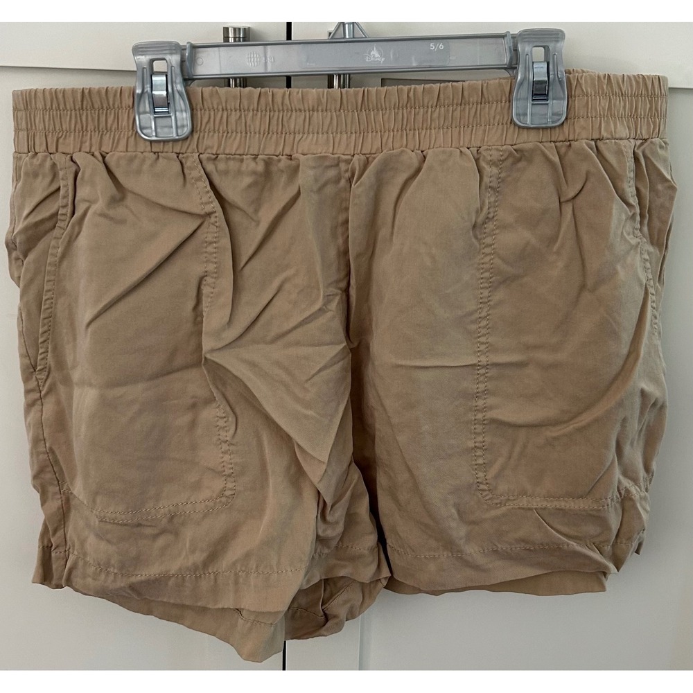 BCBGMAXAZRIA Casual‎ Shorts Elastic Waist Khaki Beige Comfy Womens Large